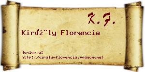 Király Florencia névjegykártya