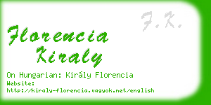 florencia kiraly business card